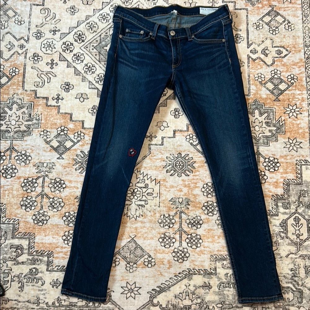 RAG & BONE NY 28  The Skinny Embroidered Jean in Baker